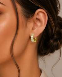 Macy's 14k Gold-Plated Slim J Shape Hoop Earrings