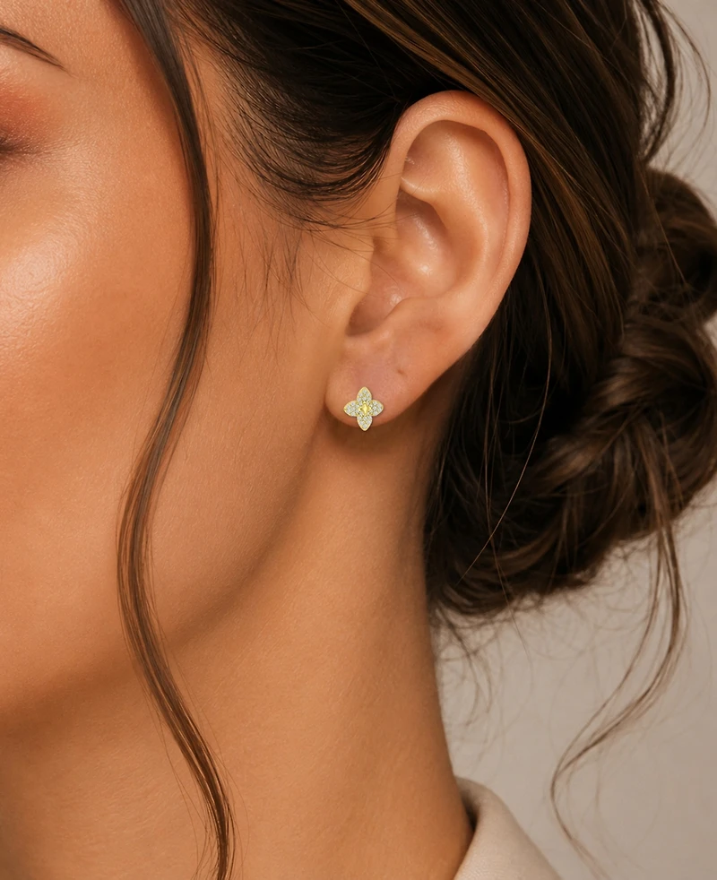 Macy's 14k Gold-Plated Dainty Flower Stud Earrings