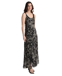 Jones New York Women's Tiered Tropical-Print Maxi Dress