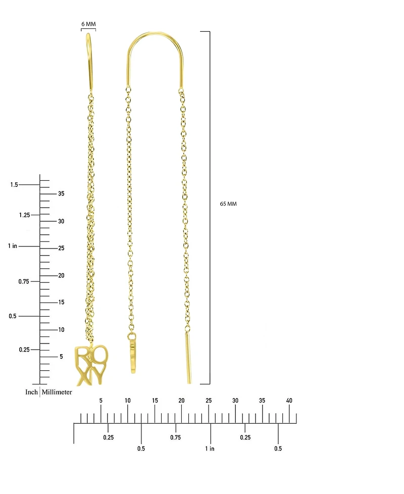Roxy Waterproof Yellow 65mm Palm Tree U Shape Threader Earrings