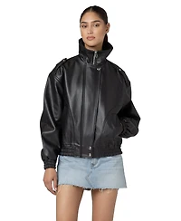 Blank Nyc Women's Funnel Collar Bomber Jacket