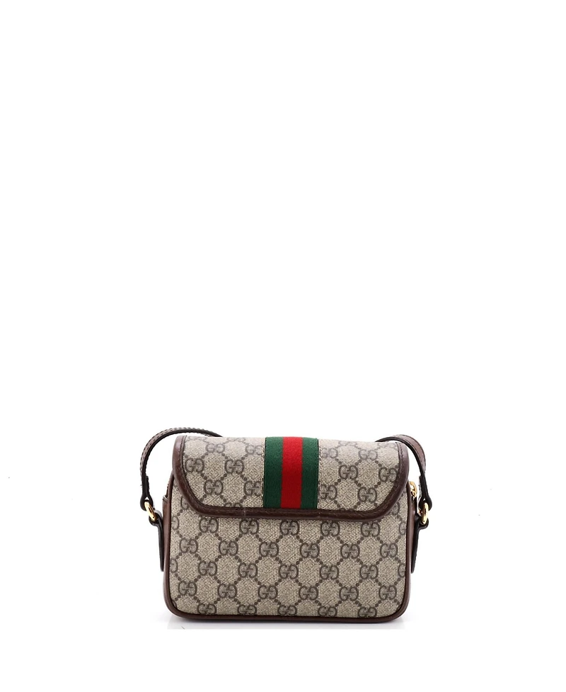 Pre-Owned Gucci Mini Ophidia Flap Shoulder Bag Gg Coated Canvas