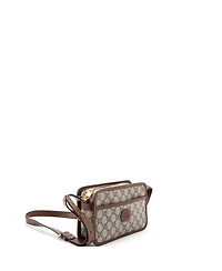 Pre-Owned Gucci Mini Interlocking G Patch Camera Bag Gg Coated Canvas