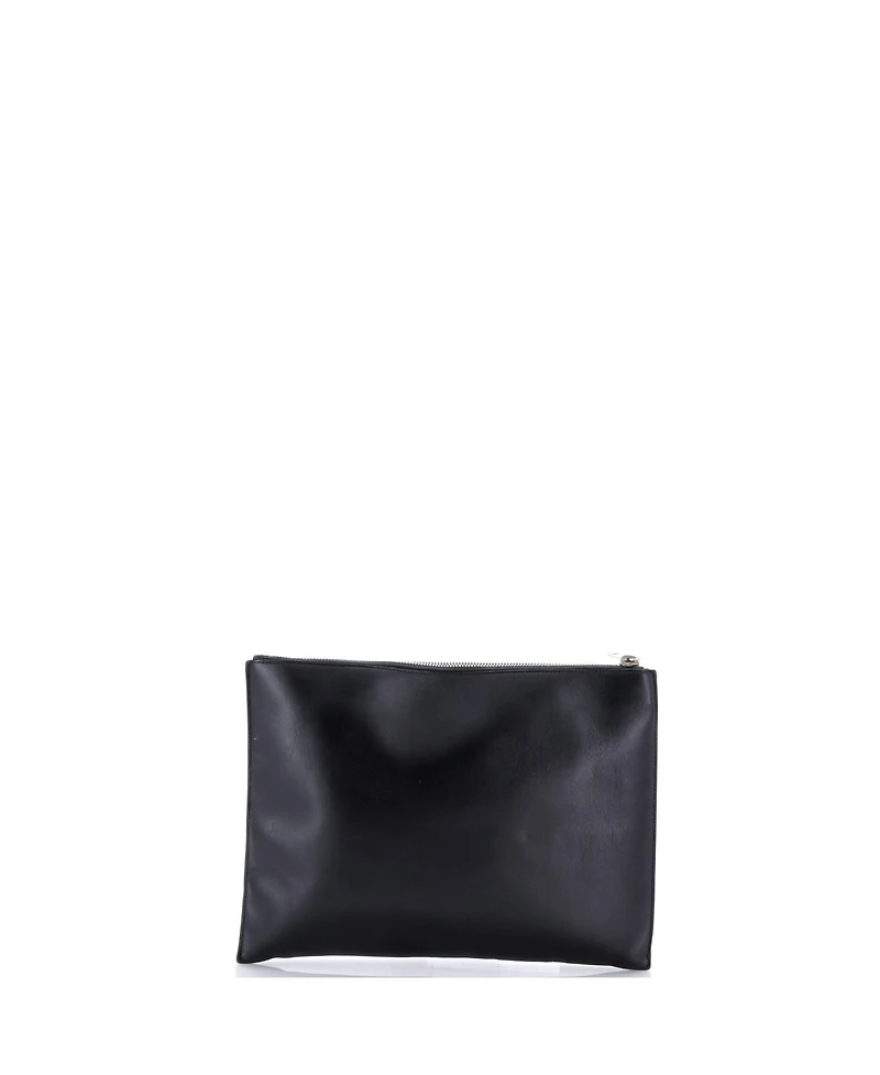Pre-Owned Saint Laurent Medium Classic Monogram Wristlet Pouch Leather
