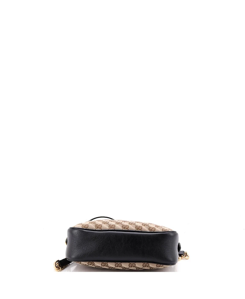 Pre-Owned Gucci Small Gg Marmont Shoulder Bag Diagonal Quilted Gg Canvas with Leather