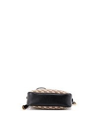 Pre-Owned Gucci Small Gg Marmont Shoulder Bag Diagonal Quilted Gg Canvas with Leather