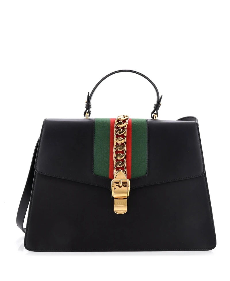 Pre-Owned Gucci Large Sylvie Top Handle Bag Leather