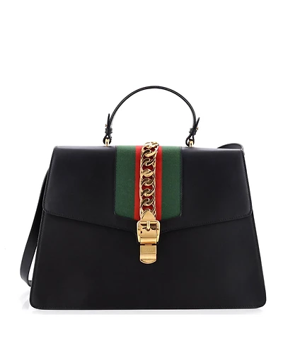 Pre-Owned Gucci Large Sylvie Top Handle Bag Leather