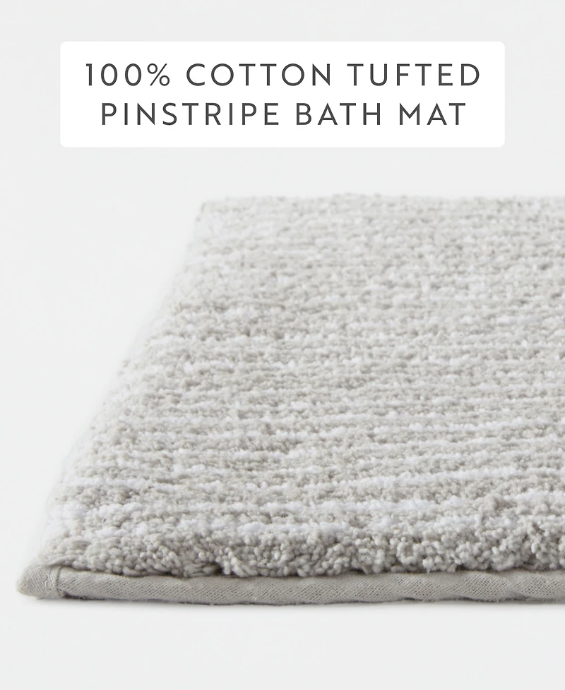ienjoy Home Pinstripe Cotton Bath Mat, 24" x 17"