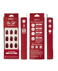 Orly Bus Stop Crimson On Set Short Round Press-On Nail Set