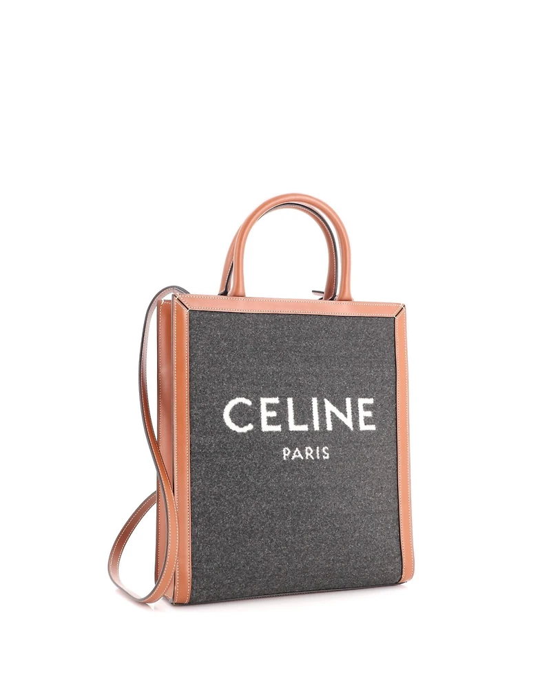 Pre-Owned Celine Small Vertical Cabas Tote Felt with Leather