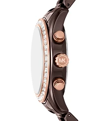 Michael Michael Kors Women's Lexington Chronograph Brown Ceramic Watch 38mm