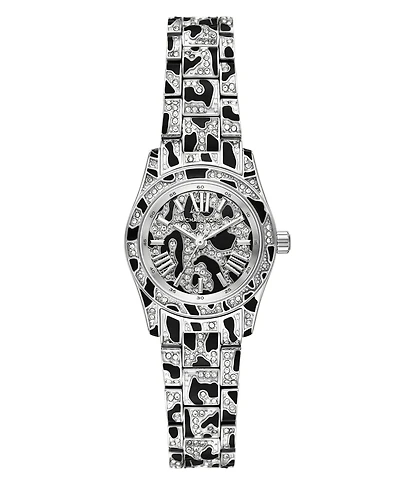 Michael Michael Kors Women's Lexington Three-Hand Animal Print Stainless Steel Watch 26mm