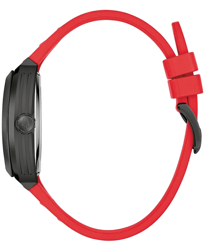 Bulova Men's Automatic Maquina Red Silicone Rubber Watch 40mm