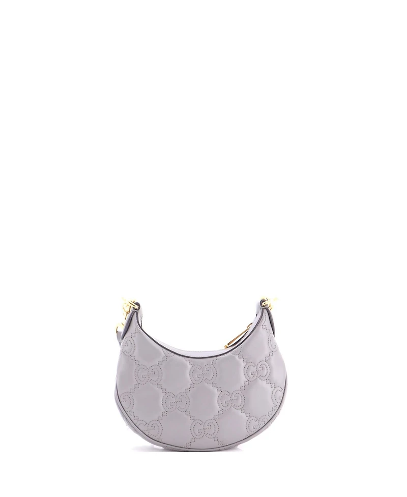 Pre-Owned Gucci Mini Half Moon Hobo Gg Matelasse Leather