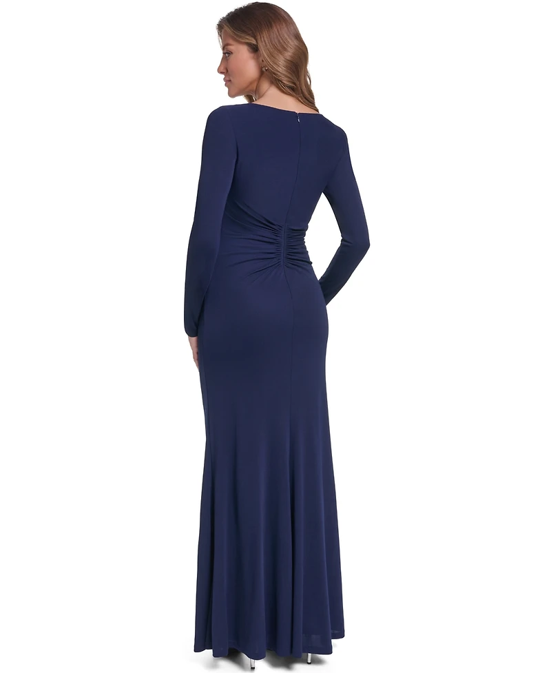Eliza J Women's Side-Ruched Sleeve Gown Dress