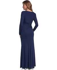 Eliza J Women's Side-Ruched Sleeve Gown Dress