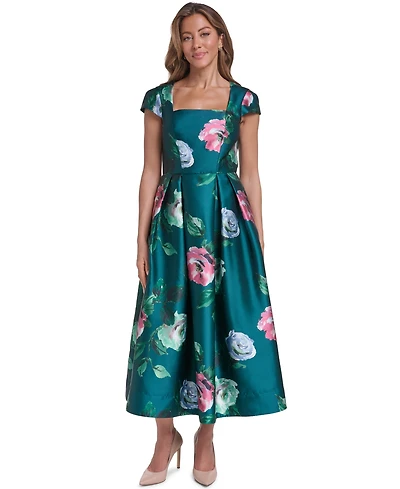 Eliza J Women's Square-Neck Fit & Flare Midi Dress