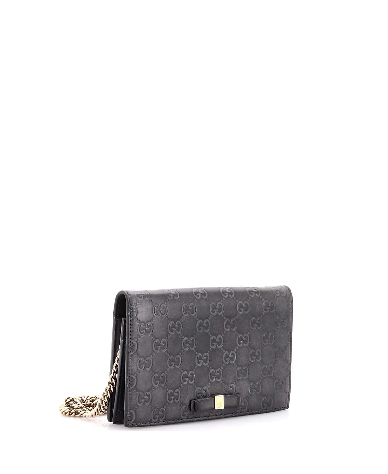 Pre-Owned Gucci Signature Wallet on Chain Guccissima Leather