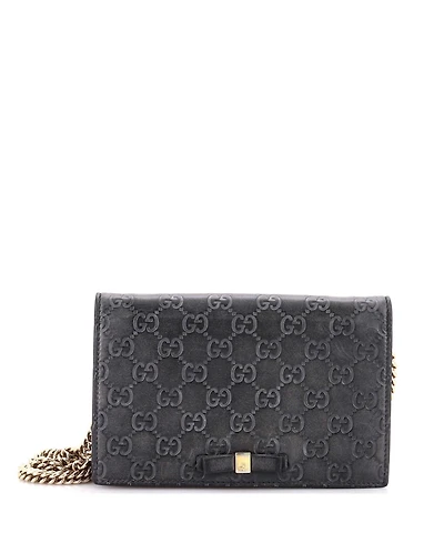 Pre-Owned Gucci Signature Wallet on Chain Guccissima Leather