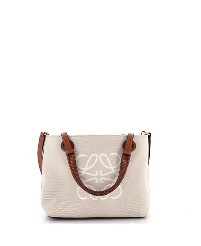 Pre-Owned Loewe Mini Anagram Square Basket Tote Canvas