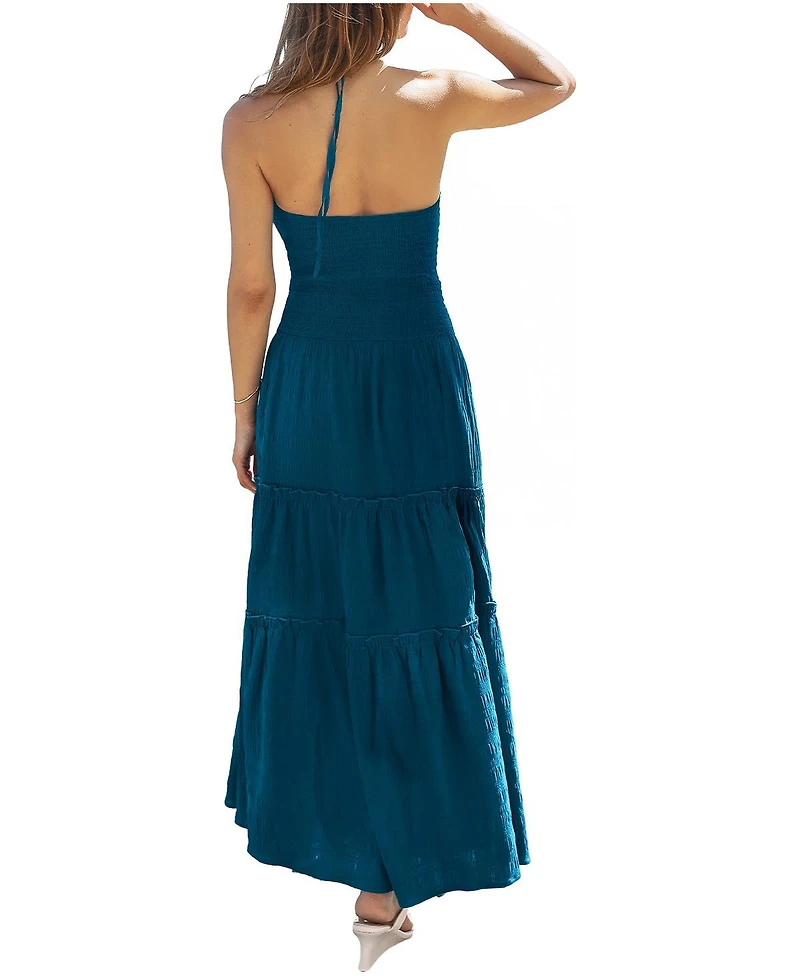 Cupshe Women's Tahiti Beach Teal Maxi Dress