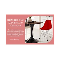 LeisureMod Cresco Acrylic Dining Chair, Modern Chrome Eiffel Base and Curved Back Design, Ergonomic Lightweight Accent Side Chair