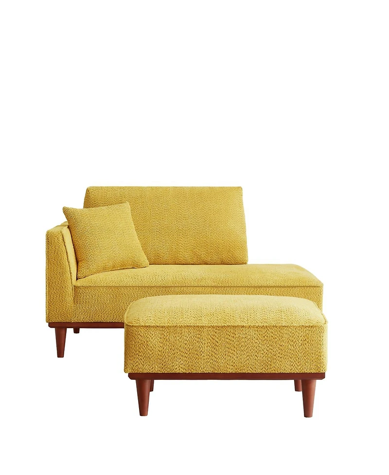 Streamdale Furniture Upholstered Chaise Lounge and Stool for Living Room Bedroom