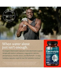 Sunergetic Electrolyte Capsules with Potassium, Magnesium, Calcium and Sodium, Keto-Friendly, Vegetarian, 100 Count