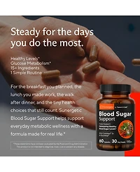 Sunergetic Blood Sugar Support Supplement with Cinnamon, Chromium, Alpha Lipoic Acid and Herbal Blend, 60 Capsules