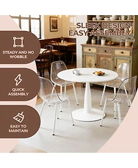 Streamdale Furniture 42" Round Tulip Dining Table with Golden Pedestal Base