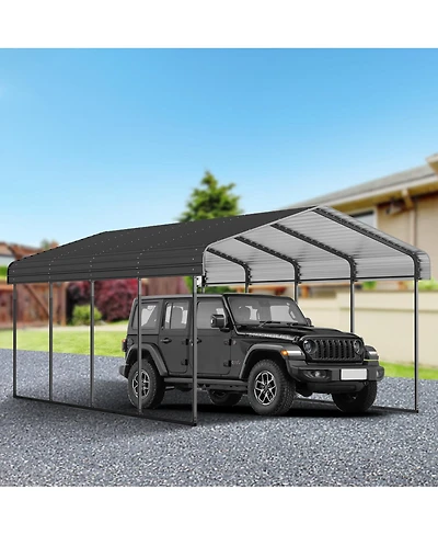 Streamdale Furniture 12x20 Feet Heavy-Duty Galvanized Steel Metal Carport Garage Shelter