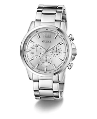 Guess Men's Quartz Silver-Tone Stainless Steel Watch 44mm