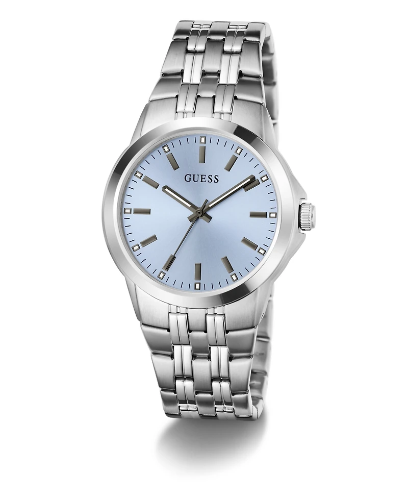 Guess Men's Quartz Silver-Tone Stainless Steel Watch 39mm