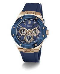 Guess Men's Quartz Blue Silicone Strap Watch 44mm