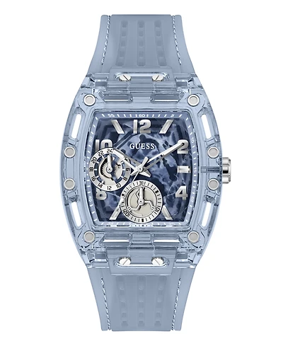 Guess Men's Quartz Blue Silicone Strap Watch 42 mm