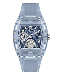 Guess Men's Quartz Blue Silicone Strap Watch 42 mm