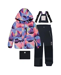 Deux par Little and Big Girl(6-14) Two Piece Play Snowsuit Mountain Print with Pants