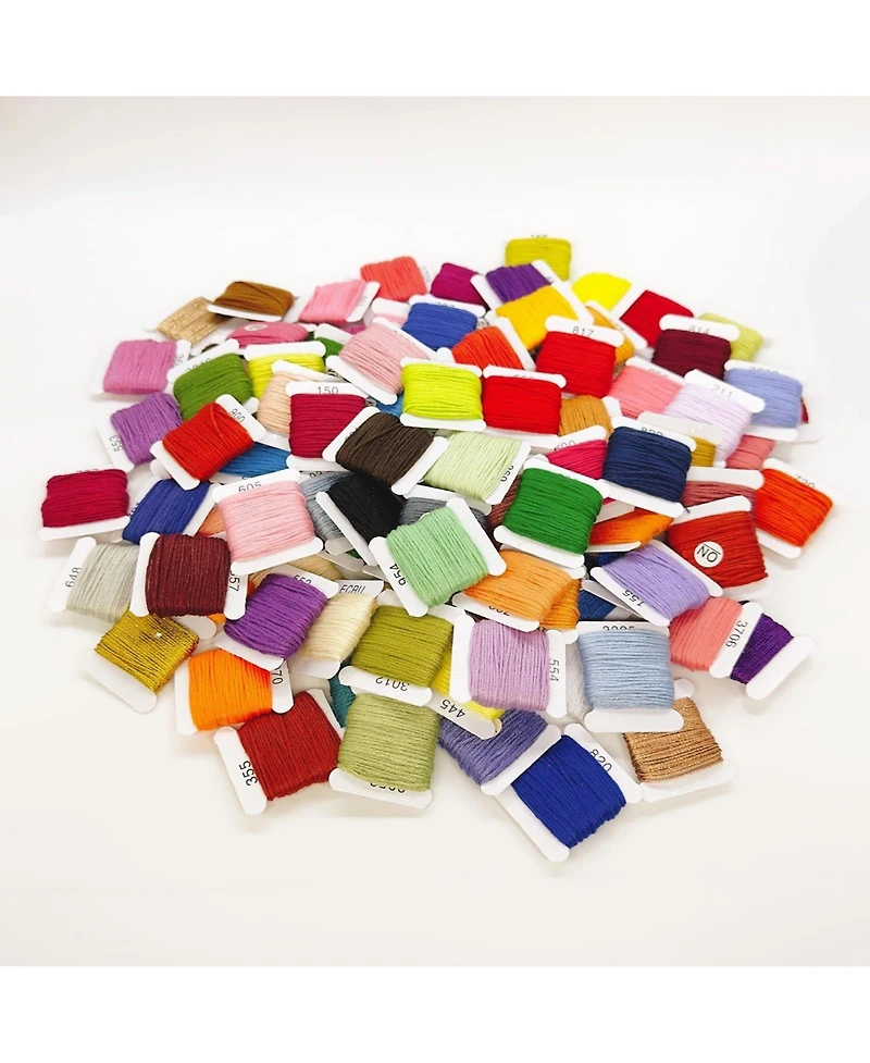 Gnuadz Embroidery Floss Kit Cotton Metallic Threads Plastic Bobbins Dmc Cross Bracelets Crafts