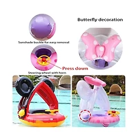 Aofar Baby Pool Float Sun Canopy Seat Handle No Flip Boat Ring 8-36M
