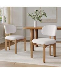 Boyel Living 2-Piece Dining Chairs, Fabric and Solid Wood Frame, Ergonomic Upholstered Kitchen Chairs