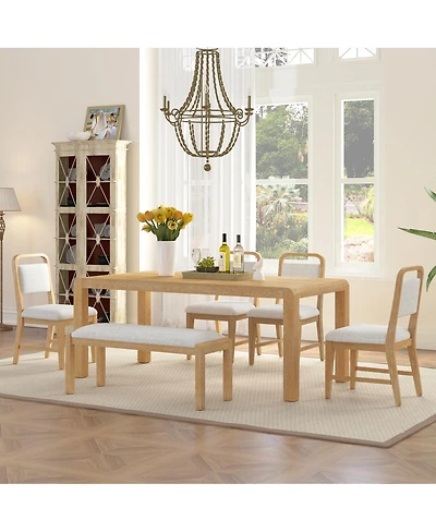 Streamdale Furniture Extendable Dining Set with 4 Chairs and Bench