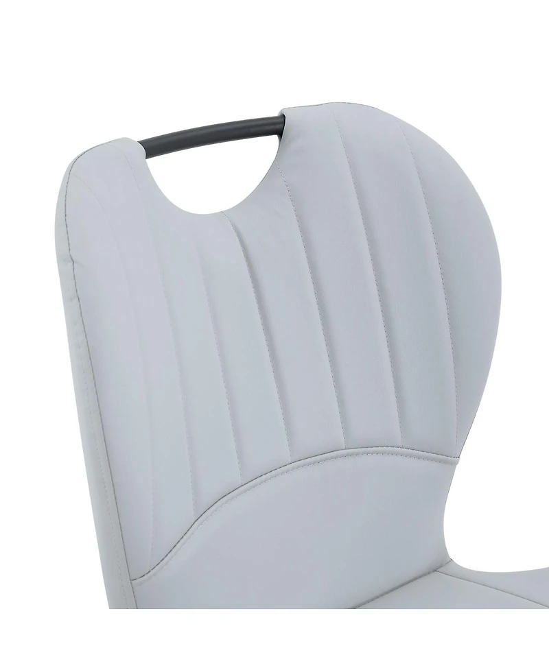Streamdale Furniture Set of 4 Pu Dining Chairs with Metal Frame