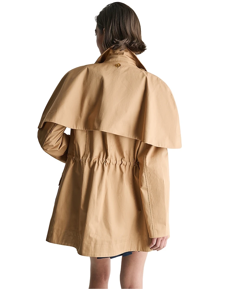 Bcbg Women's Collared Cinched Waist Short Trench Coat
