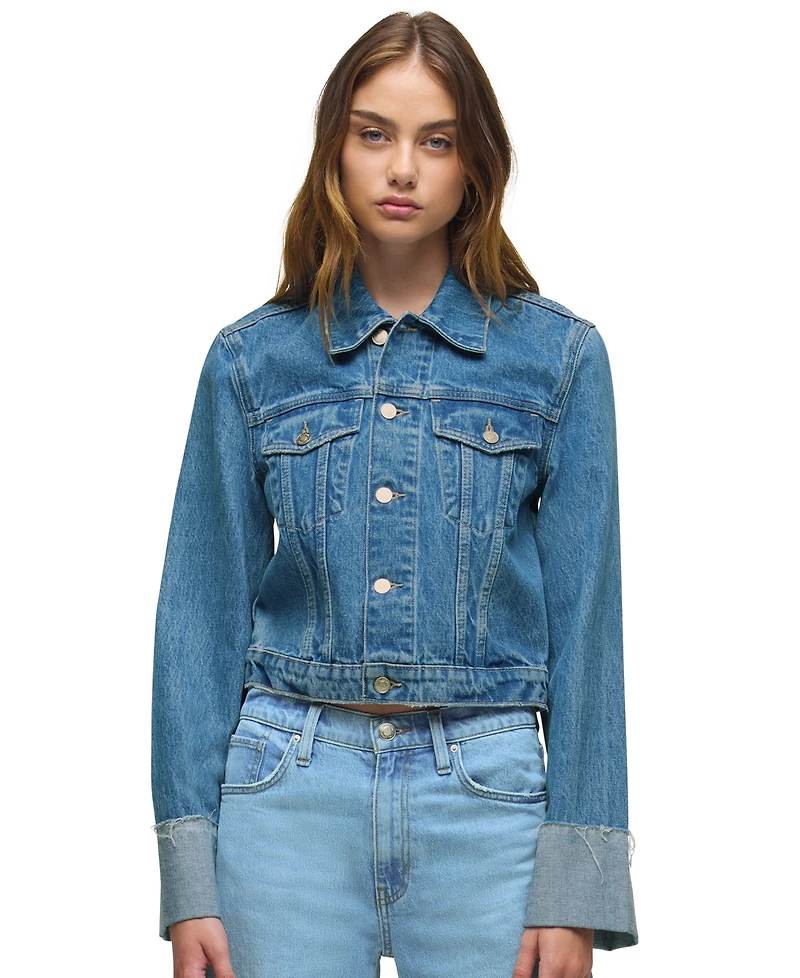 Hudson Jeans Women's Oversized Collared Neck Denim Jacket