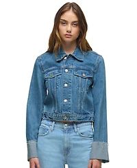 Hudson Jeans Women's Oversized Collared Neck Denim Jacket