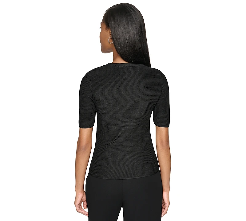 Dkny Women's Short-Sleeve Crewneck Sweater