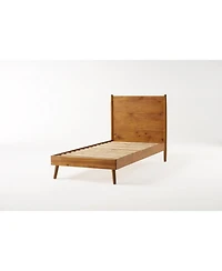 Streamdale Furniture Acacia Wood Bed With Mid-Century Modern Design