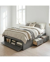 Streamdale Furniture Storage Platform Bed with 4 Drawers and Lift Footboard