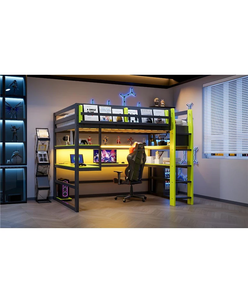 Streamdale Furniture Wood Loft Bed With Desk, Storage